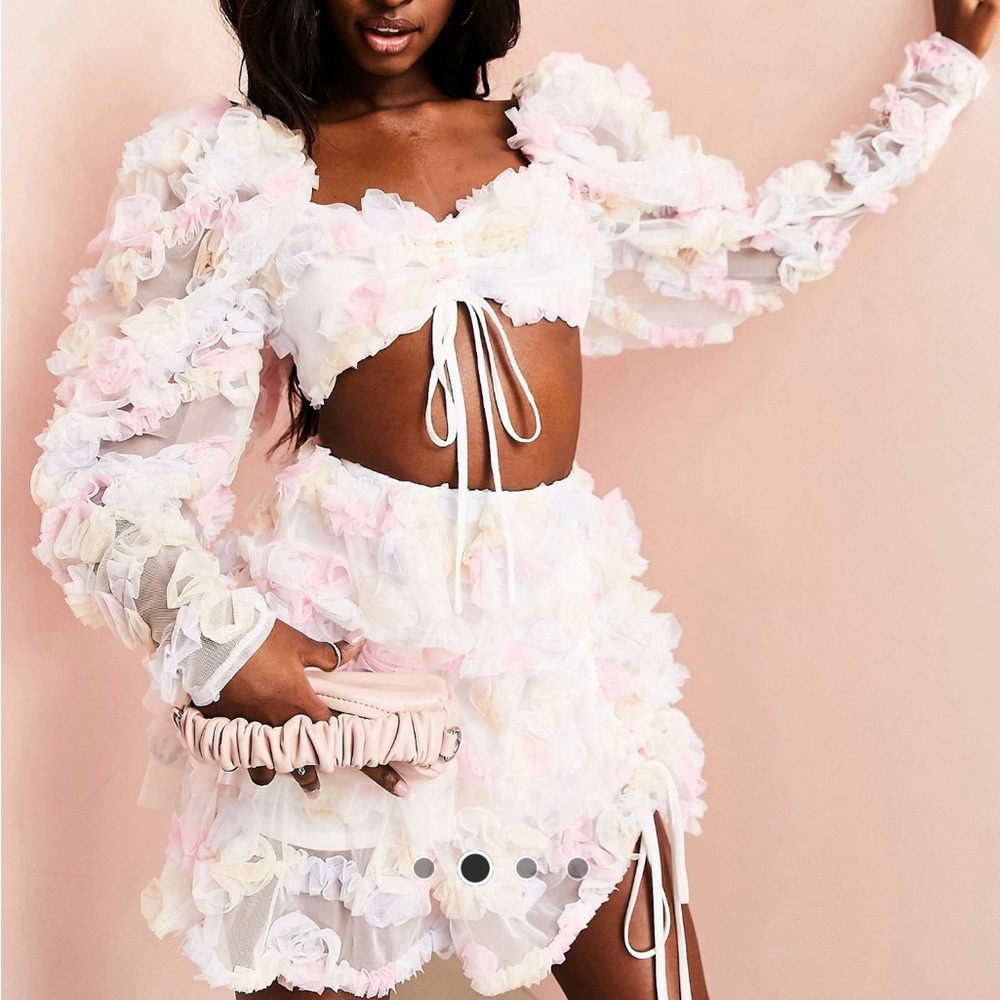 ASOS Floral long sleeve crop top & mini skirt - selling as a set! ERAS TOUR